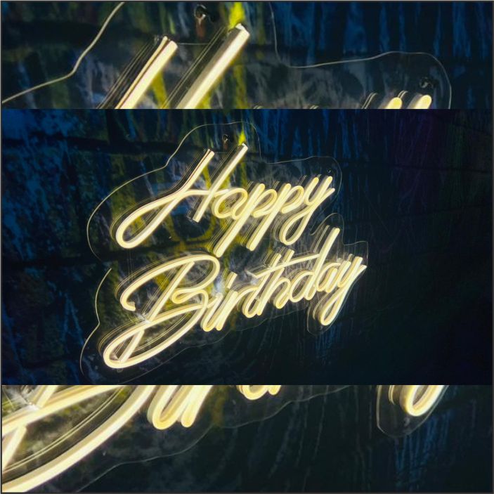 Happy birthday neon sign