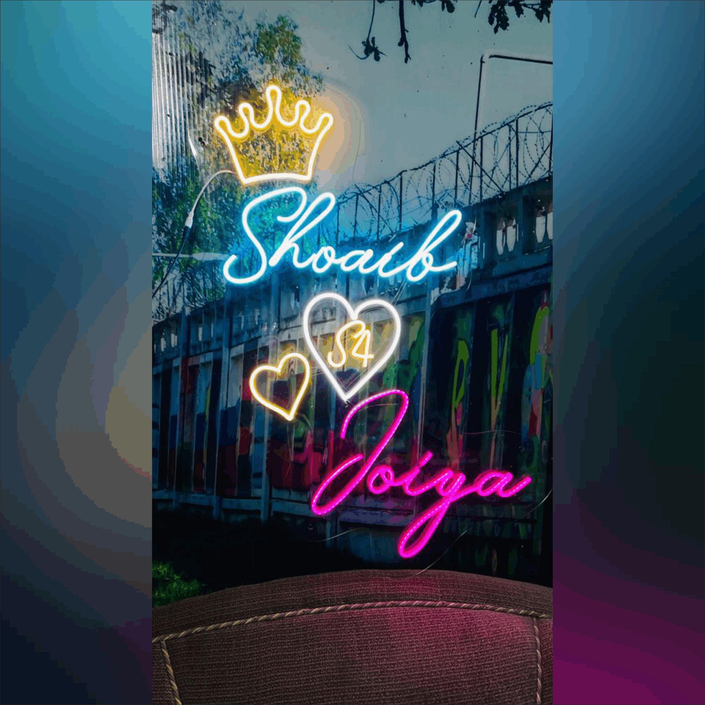 Custom couple name in neon