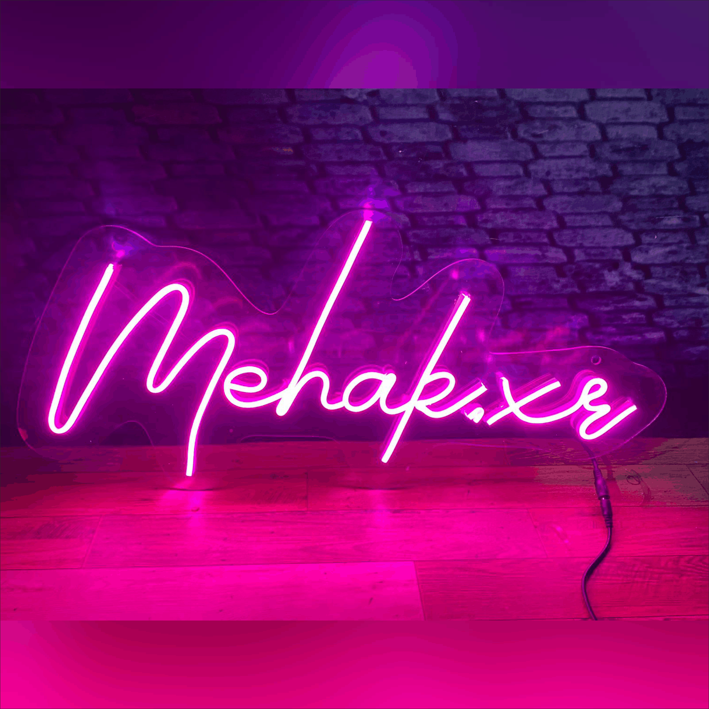 custom neon light name sign