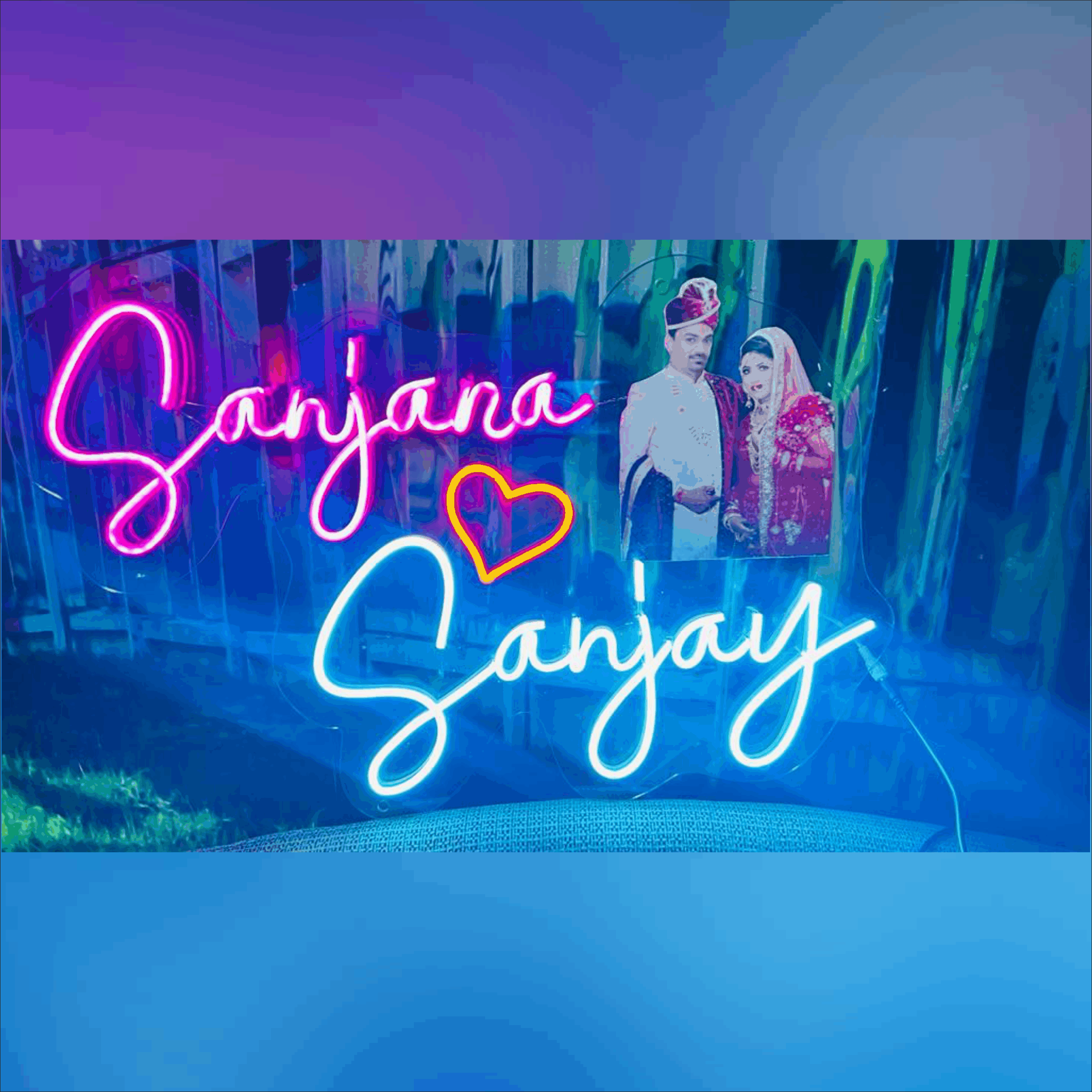 Couple name neon sign light