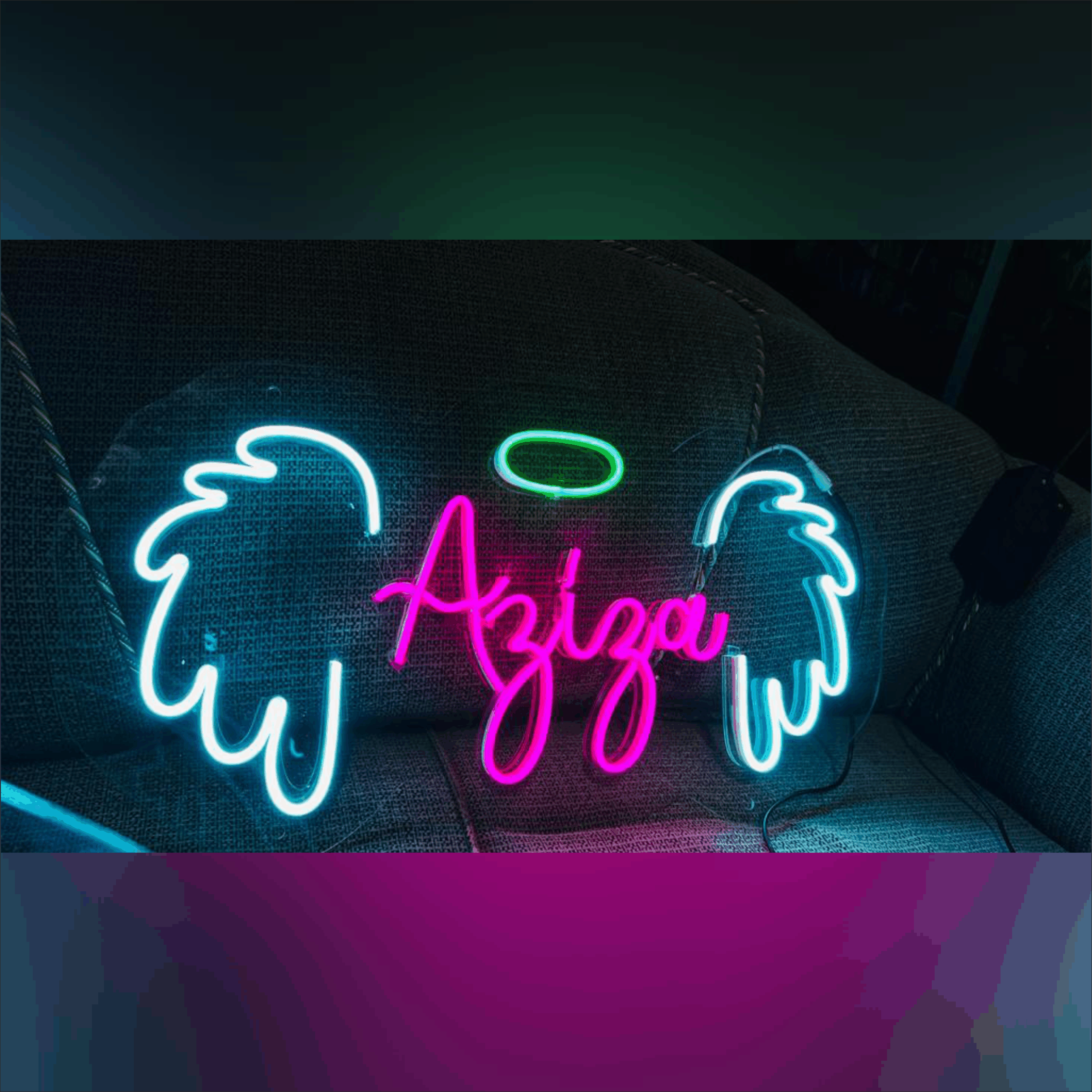 wings with ring light sign