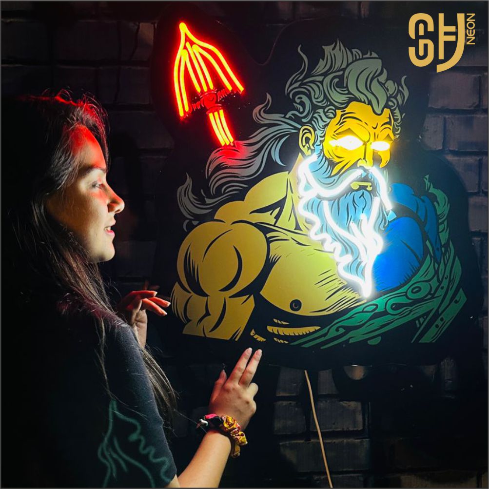 Poseidon neon sign